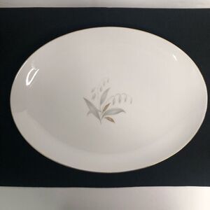 vintage kaysons  fine china golden rhapsody 1961 oval serving platter 12x9 in